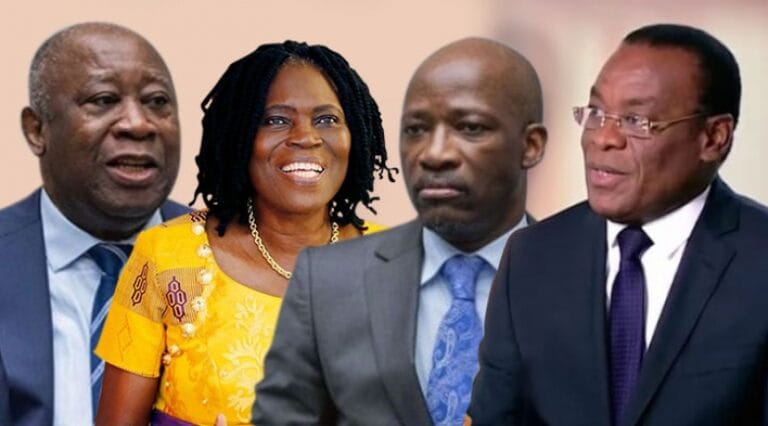 Une tribune politique vide illustrant les fractures d'une gauche ivoirienne divisée avant les échéances électorales.