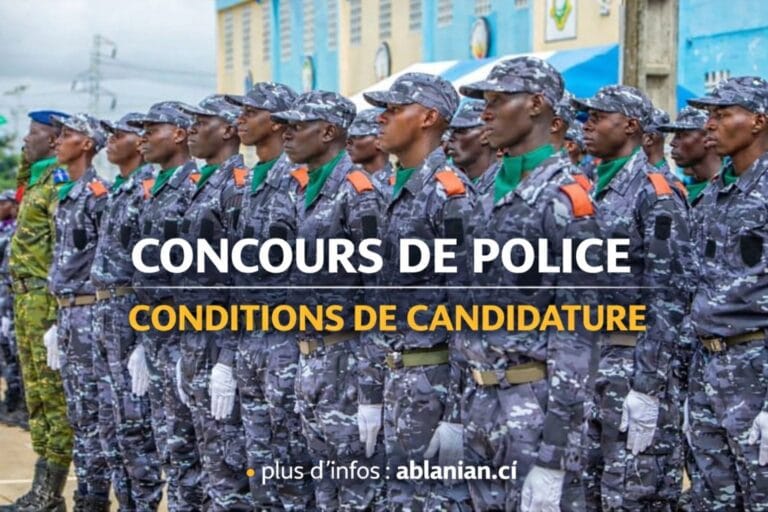 Le concours de police 2026 en Côte d'Ivoire ouvre officiellement ses inscriptions.