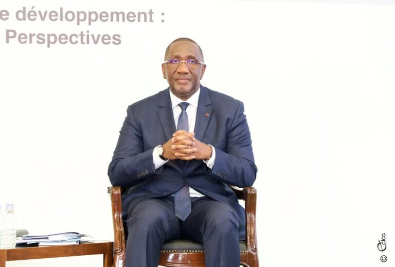 Conférence de presse sur le Plan National de Développement Côte d'Ivoire animée par le ministre Souleymane Diarrassouba.