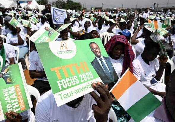 Tidjane Thiam lors de la convocation d'urgence du bureau politique du PDCI à Abidjan