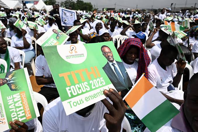 Tidjane Thiam lors de la convocation d'urgence du bureau politique du PDCI à Abidjan