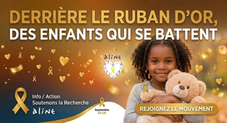 Ruban doré symbolisant la lutte contre le cancer de l'enfant en Côte d'Ivoire.