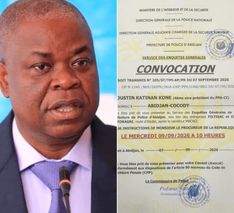 Le leader politique lors de la convocation de Koné Katinan par la police nationale.