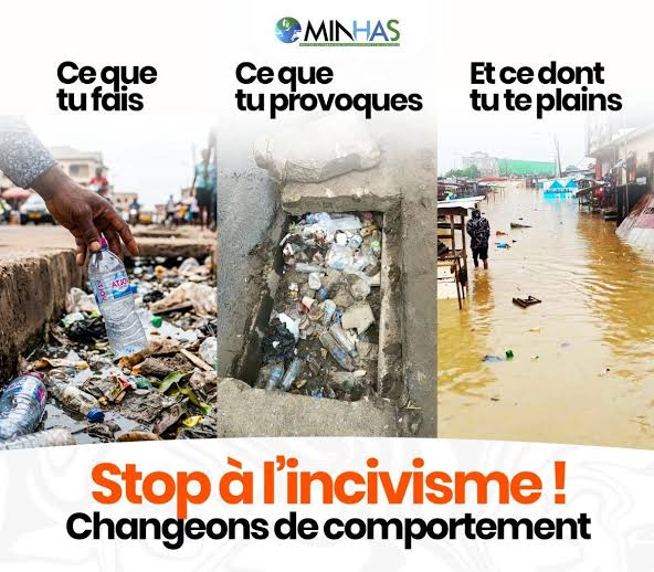 Ouvrages de drainage en cours de curage dans le cadre d’une opération du MINHAS en Côte d’Ivoire